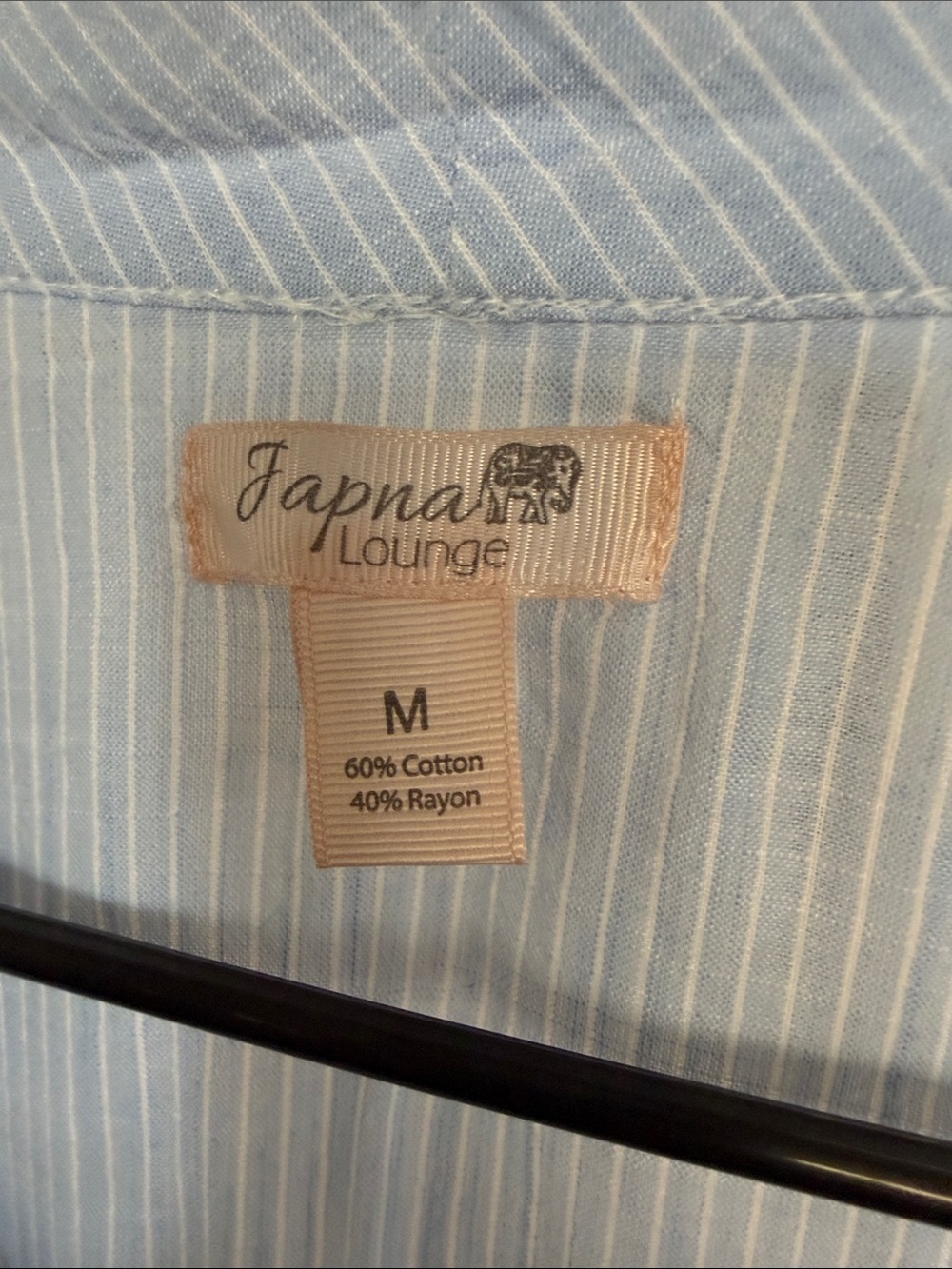 Japna Light Blue Pinstripe Wrap Robe With Tank And Tie - Picture 3 of 8